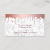 メイクアップアーティストバラ金ゴールドドリップスマーブル美しいサロン 名刺 (裏面)