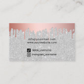 メイクアップアーティストバラ金ゴールドドリップスリップスティックシルバー 名刺 (裏面)