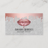 メイクアップアーティストバラ金ゴールドドリップスリップスティックシルバー 名刺 (正面)