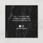 メイクアップアーティストバラ金ゴールドドリップリップマーブル スクエア名刺 (裏面)