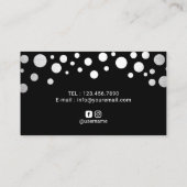 メイクアップアーティストバラ金ゴールドドリップリップ水玉模様 名刺 (裏面)