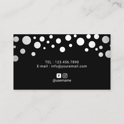 メイクアップアーティストバラ金ゴールドドリップリップ水玉模様 名刺 (裏面)