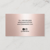 メイクアップアーティストバラ金ゴールドフラワーキス美しいサロン 名刺 (裏面)