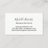 メイクアップアーティストバラ金ゴールドリップエレガントタイポグラフィ 名刺 (裏面)