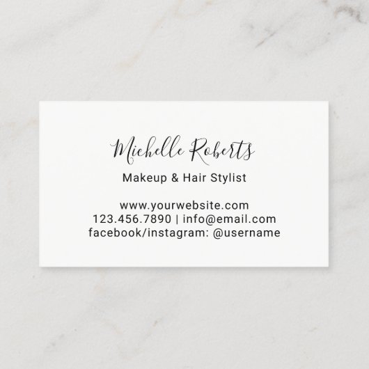 メイクアップアーティストバラ金ゴールドリップエレガントタイポグラフィ 名刺 (裏面)