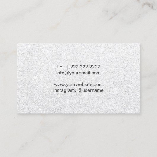 メイクアップアーティストバラ金ゴールドリップエレガントホワイトグリッター 名刺 (裏面)