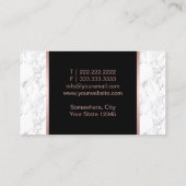 メイクアップアーティストバラ金ゴールドリップエレガントホワイトマーブル 名刺 (裏面)