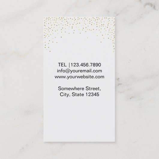 メイクアップアーティストバラ金ゴールドリップサロンソーシャルメディア 名刺 (裏面)