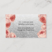 メイクアップアーティストバラ金ゴールドリップシルバーグリッターフローラ 名刺 (裏面)