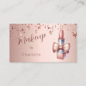 メイクアップアーティストバラ金ゴールドリップスティックQRコード 名刺 (正面)