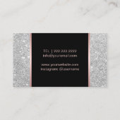 メイクアップアーティストバラ金ゴールドリップトレンディーシルバーグリッター 名刺 (裏面)