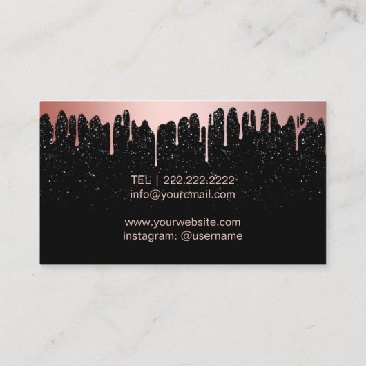 メイクアップアーティストバラ金ゴールドリップトレンディードリッピング 名刺 (裏面)