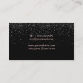 メイクアップアーティストバラ金ゴールドリップトレンディーブラックグリッター 名刺 (裏面)