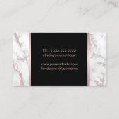 メイクアップアーティストバラ金ゴールドリップトレンディー大理石 名刺 (裏面)