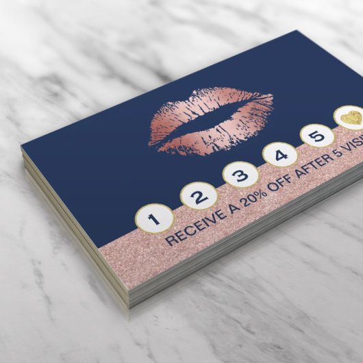 メイクアップアーティストバラ金ゴールドリップネイビーブルーロイヤリティ ロイヤリティカード