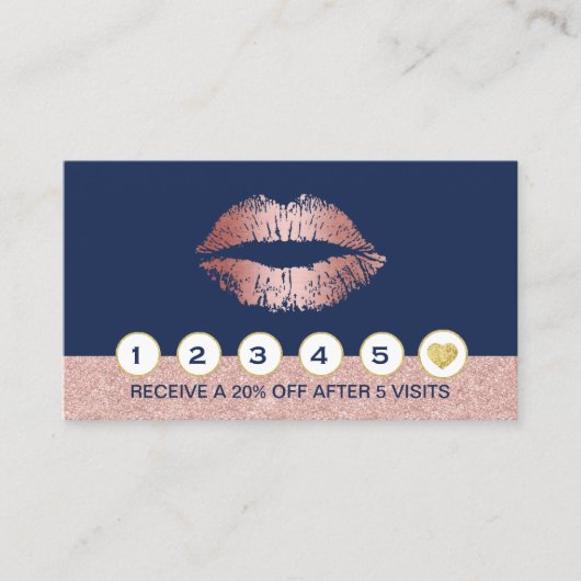 メイクアップアーティストバラ金ゴールドリップネイビーブルーロイヤリティ ロイヤリティカード (正面)