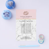 メイクアップアーティストバラ金ゴールドリップピンクマーブルサロン チラシ (シングル)