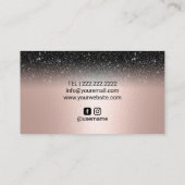 メイクアップアーティストバラ金ゴールドリップブラックグリッターサロン 名刺 (裏面)