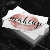 メイクアップアーティストバラ金ゴールドリッププリントサロン 名刺