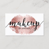 メイクアップアーティストバラ金ゴールドリッププリントサロン 名刺 (正面)