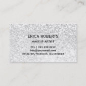 メイクアップアーティストバラ金ゴールドリップモダンシルバーシークイン 名刺 (裏面)