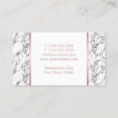 メイクアップアーティストバラ金ゴールドリップモダンホワイトマーブル 名刺 (裏面)