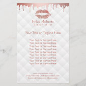 メイクアップアーティストバラ金ゴールドリップモダン美しいサロン チラシ (裏面)