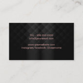 メイクアップアーティストバラ金ゴールドリップラグジュアリーブラックサロン 名刺 (裏面)