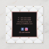 メイクアップアーティストバラ金ゴールドリップラグジュアリー美しいサロン スクエア名刺 (裏面)