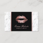 メイクアップアーティストバラ金ゴールドリップ大理石 予約カード (正面)