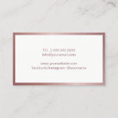 メイクアップアーティストバラ金ゴールドリップ美しいサロン 名刺 (裏面)