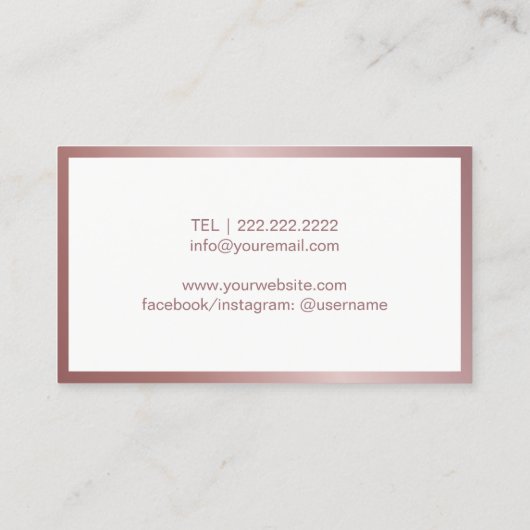 メイクアップアーティストバラ金ゴールドリップ美しいサロン 名刺 (裏面)