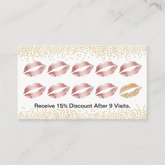 メイクアップアーティストバラ金ゴールドリップ金ゴールド紙吹雪ロイヤリティ ロイヤリティカード (正面)