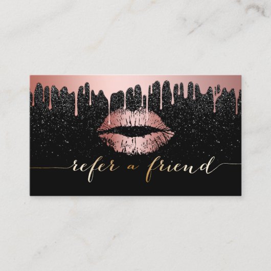 メイクアップアーティストバラ金ゴールド唇から参照を滴下 紹介カード (正面)