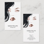 メイクアップアーティストバラ金ゴールド唇まぶし目トレンディー 名刺 (正面/裏面)