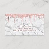 メイクアップアーティストバラ金ゴールド大理石まぶしと眉 名刺 (裏面)