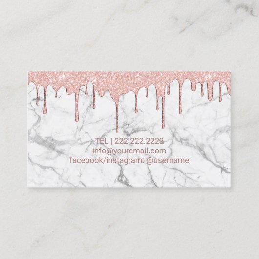 メイクアップアーティストバラ金ゴールド大理石まぶしと眉 名刺 (裏面)