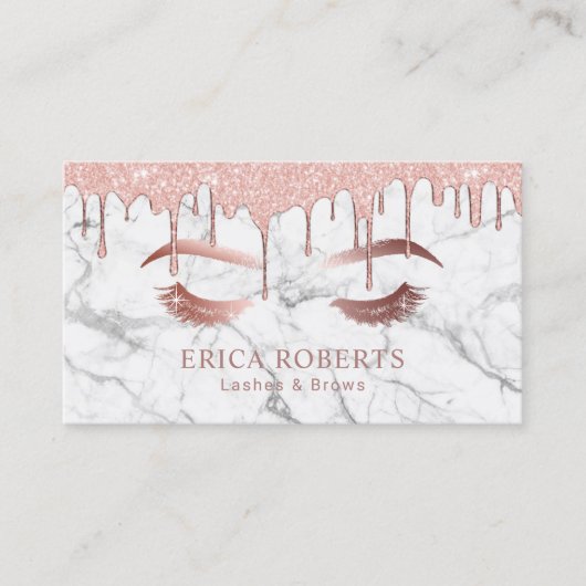 メイクアップアーティストバラ金ゴールド大理石まぶしと眉 名刺 (正面)