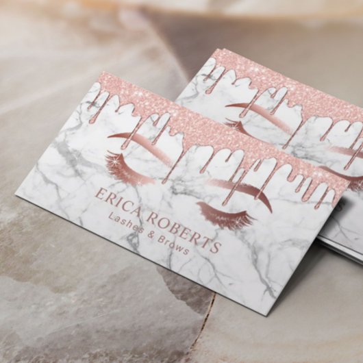 メイクアップアーティストバラ金ゴールド大理石まぶしと眉 名刺