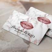 メイクアップアーティストバラ金ゴールド大理石グラムリップサロン 名刺