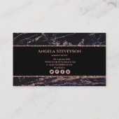 メイクアップアーティストバラ金ゴールド大理石名刺 名刺 (裏面)