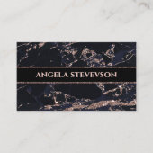 メイクアップアーティストバラ金ゴールド大理石名刺 名刺 (正面)