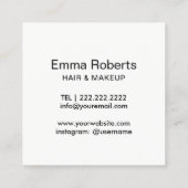 メイクアップアーティストバラ金ゴールド美しいモダンサロンストライプ スクエア名刺 (裏面)