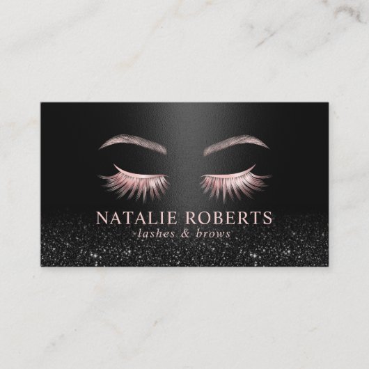 メイクアップアーティストバラ金ゴールド&黒まつ毛サロン 名刺 (正面)