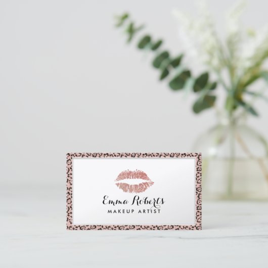 メイクアップアーティストバラ金ゴールドLIps 縁ど Leopard  名刺 (スタンド正面)