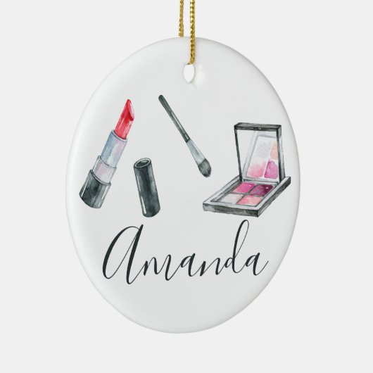 メイクアップアーティストパーソナライズされたカスタムアート セラミックオーナメント (右)