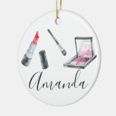 メイクアップアーティストパーソナライズされたカスタムアート セラミックオーナメント (左)