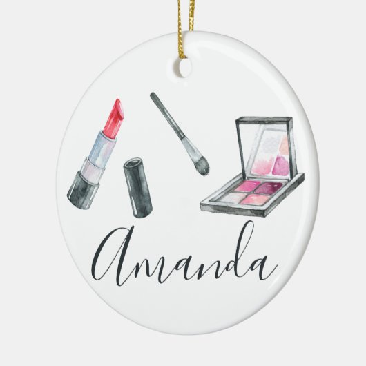 メイクアップアーティストパーソナライズされたカスタムアート セラミックオーナメント (左)