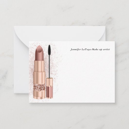 メイクアップアーティストパーソナライズされたノートカード ノートカード (正面)