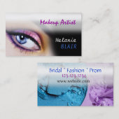 メイクアップアーティストパープルアイビジネスカード 名刺 (正面/裏面)